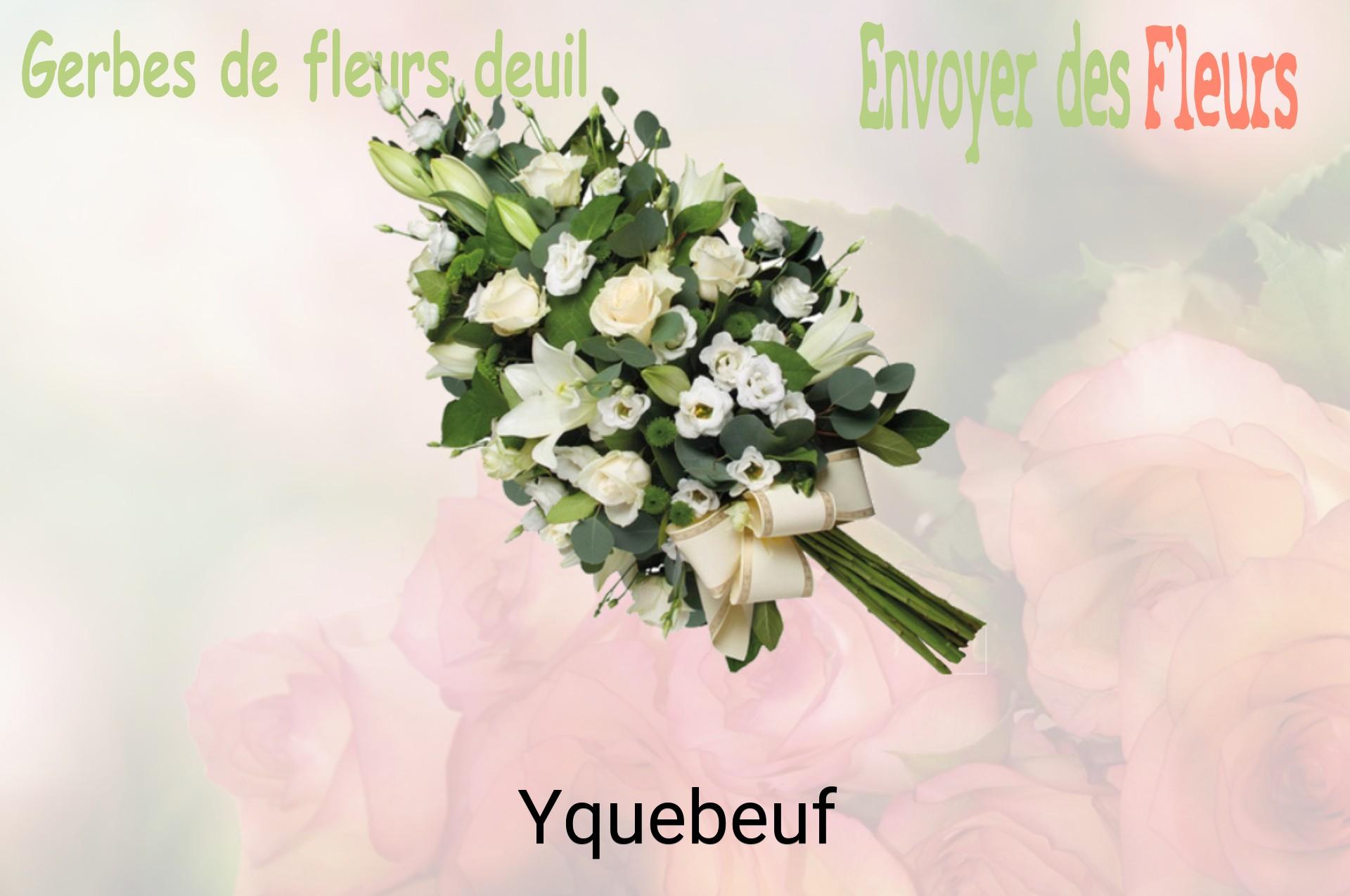 Gerbe de fleurs de deuil livrée à Yquebeuf